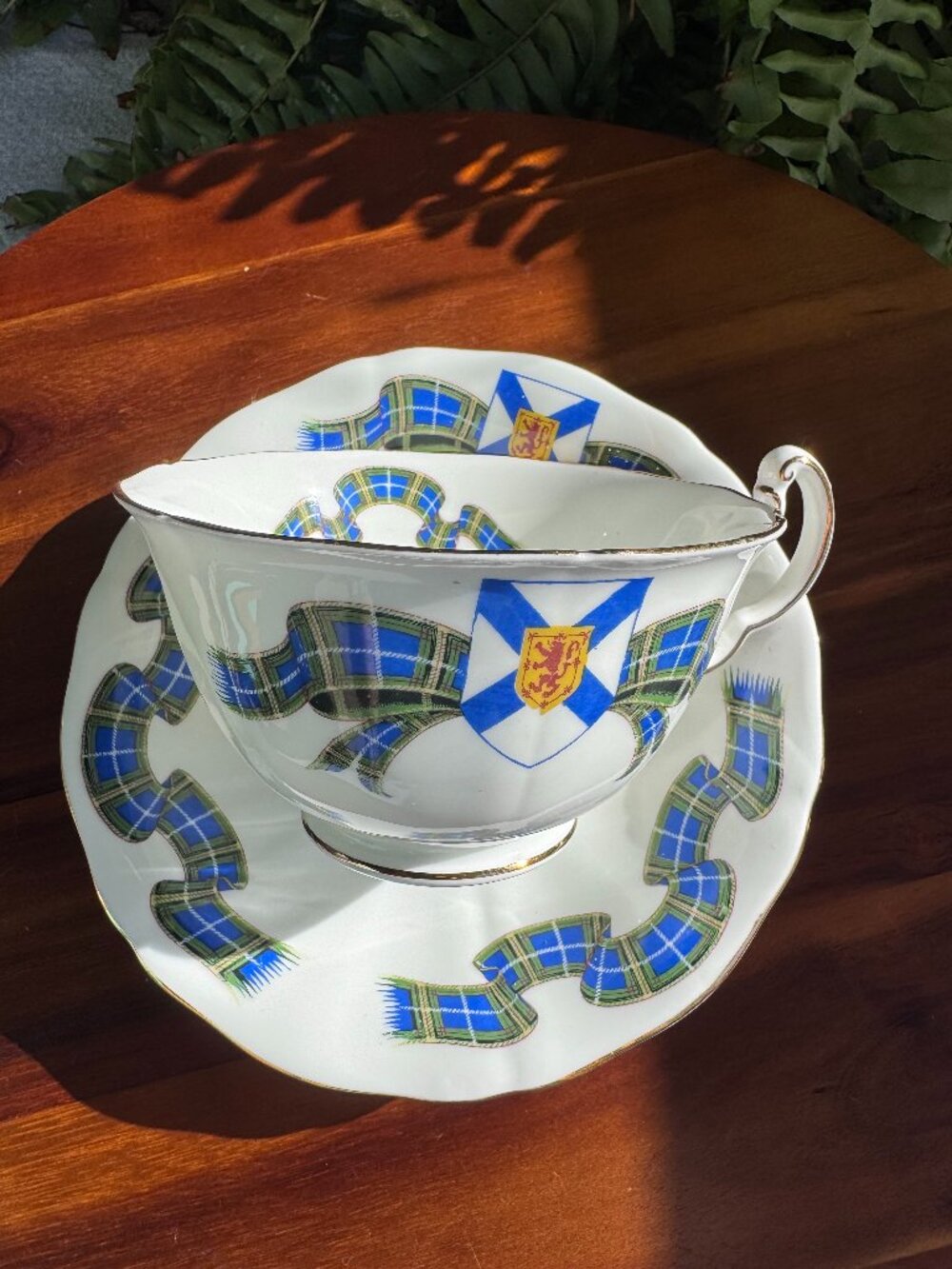 Vintage Adderley Nova Scotia Tartan Teacup with Saucer